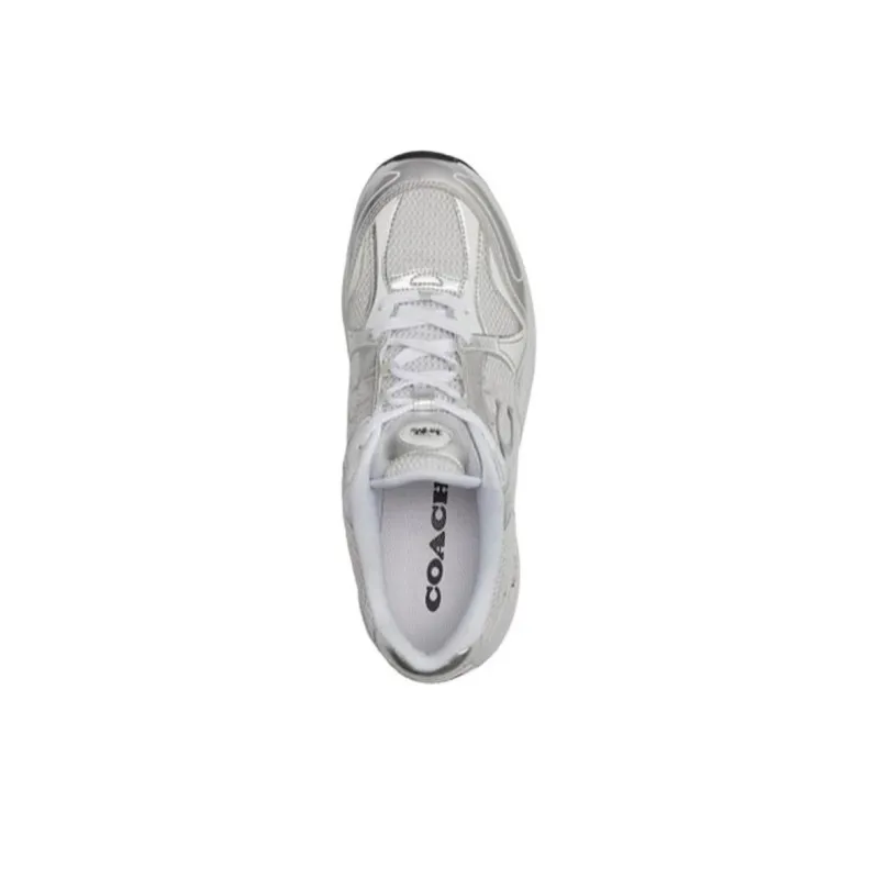 COACH Low Top Casual Shoes Men's Silver-3