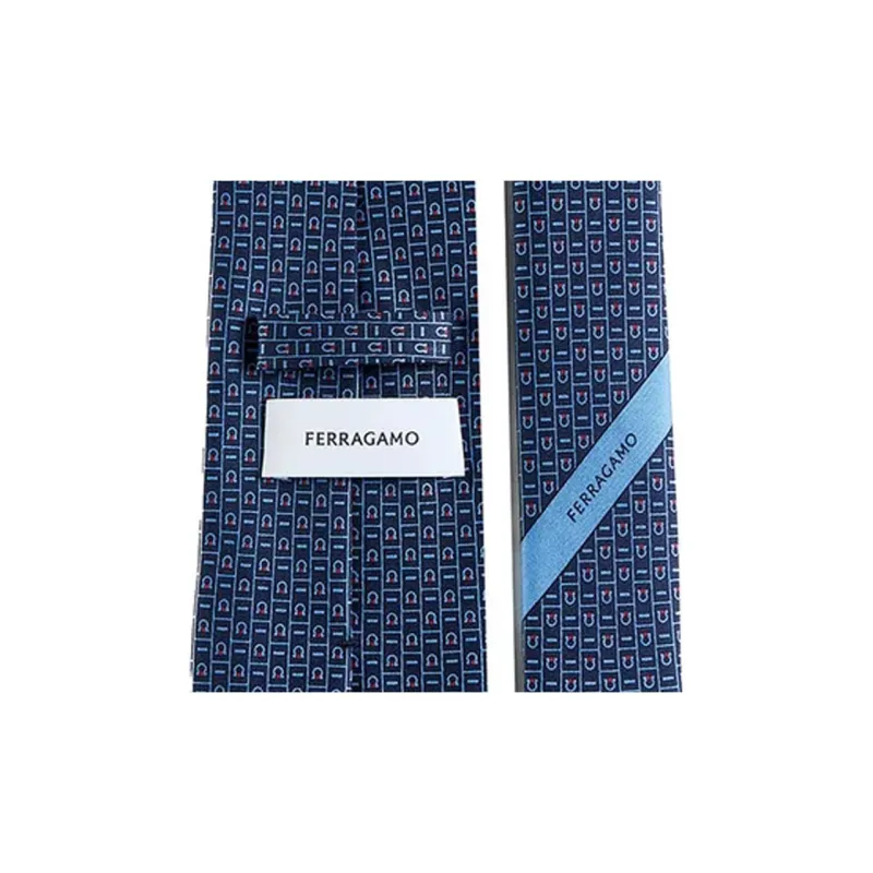 Ferragamo Jacquard Pointed Tip Tie-1