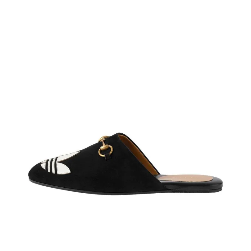GUCCI X Adidas Originals Trefoil Slipper Black Women's-0