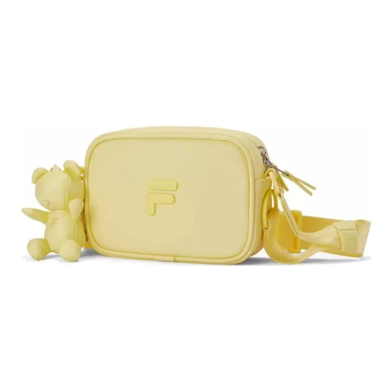 FILA FUSION PU Cute Bear Shoulder Bag, Crossbody Bag Unisex Light Soft Yellow-1
