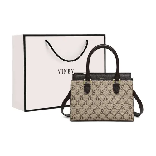 VINEY PVC Portable One Shoulder Crossbody Mom Bag Large Size Women's Coffee