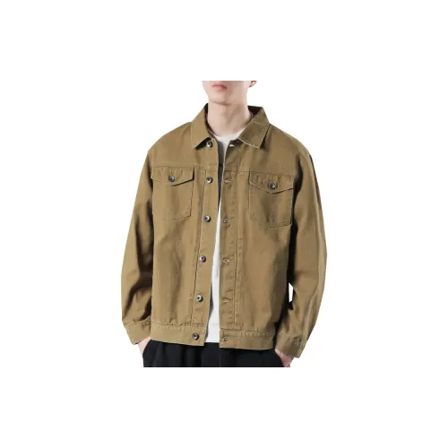 TELENT Denim Jackets Unisex Khaki