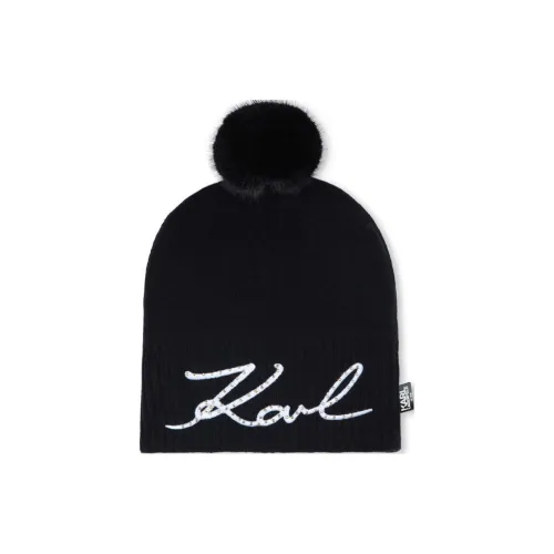 KARL LAGERFELD Cotton Beanies Kids' Black