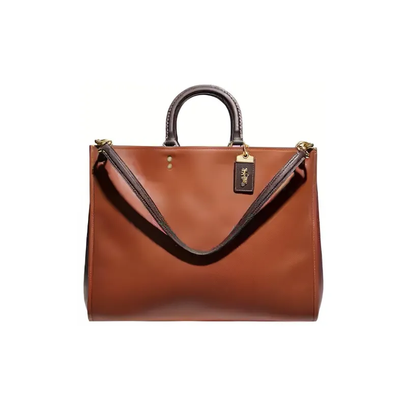 COACH Rogue Natural Pebbled Leather Handbag Shoulder Bag Crossbody Bag Large Size Women's Saddle Color-0