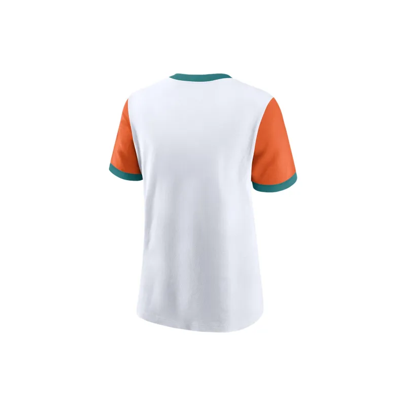 Nike Miami Dolphins Rewind Women's Nike Nfl Ringer T-Shirt-1