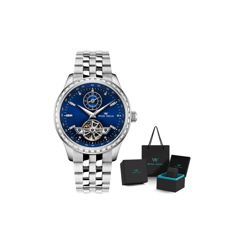 Welly Merck Mechanical Movement Men's Watches Blue Dial-1