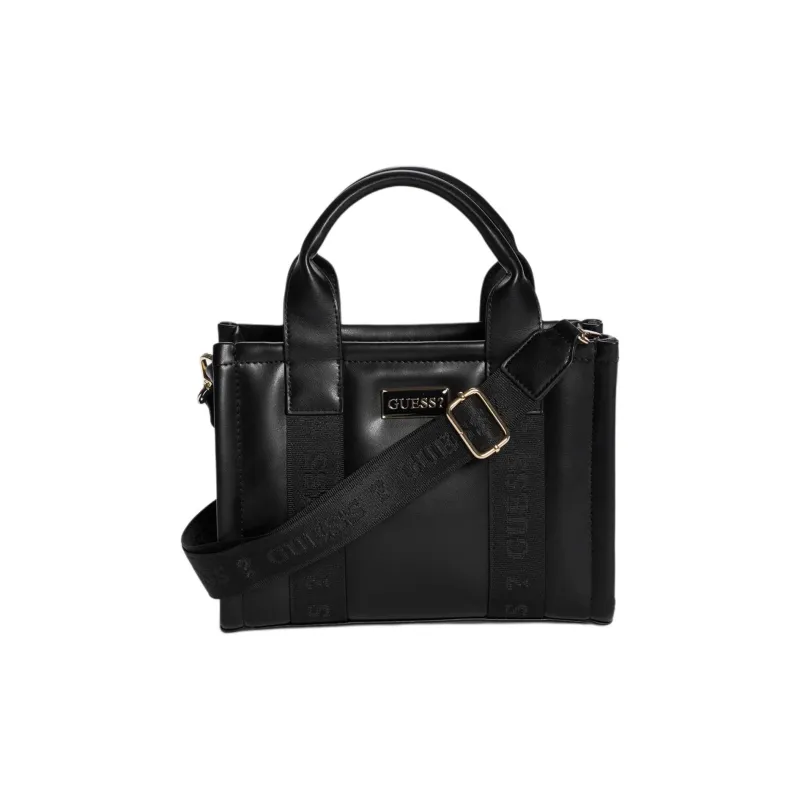 GUESS Artificial Leather Tote Bag Shopping Bag Shoulder Bag Crossbody Bag Handbag Mini Women's Black-0