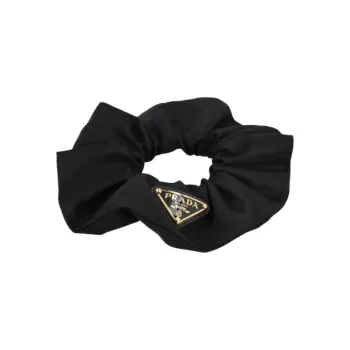 PRADA Logo Plaque Elasticated Band Scrunchie