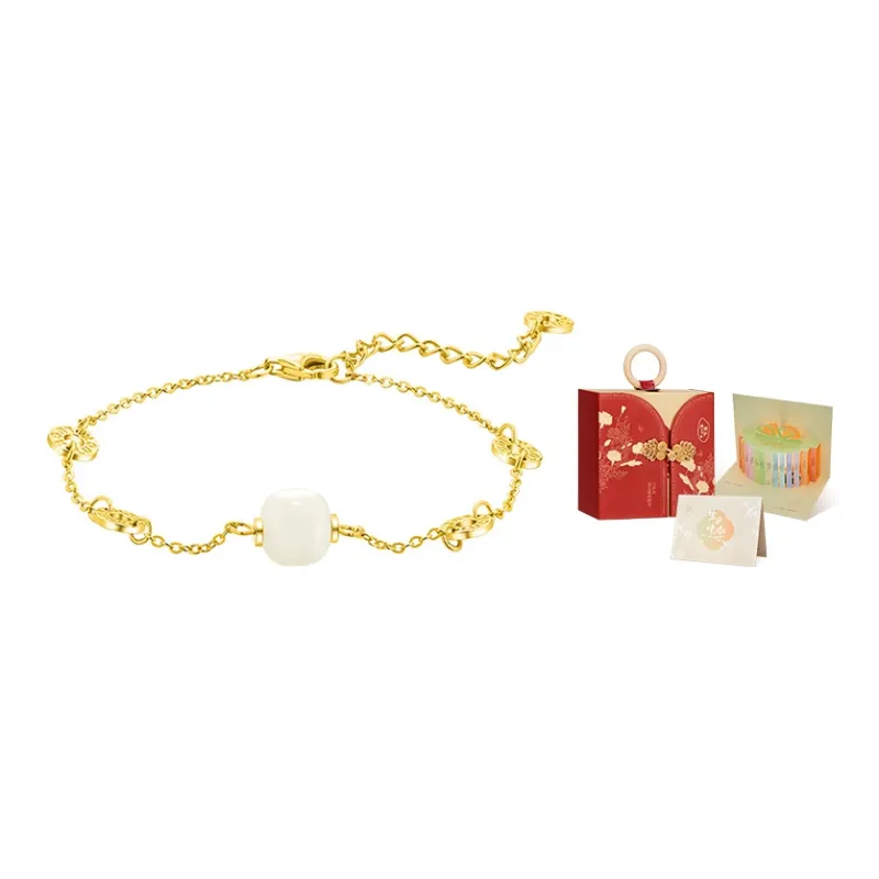 MAMADESHOUHU Bracelets Pale Greenish White Jade Women's-3