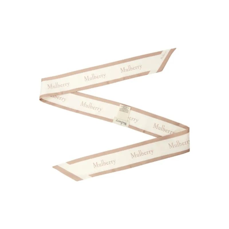 Mulberry Recycled Polyester Silk Scarves Women's Beige-2