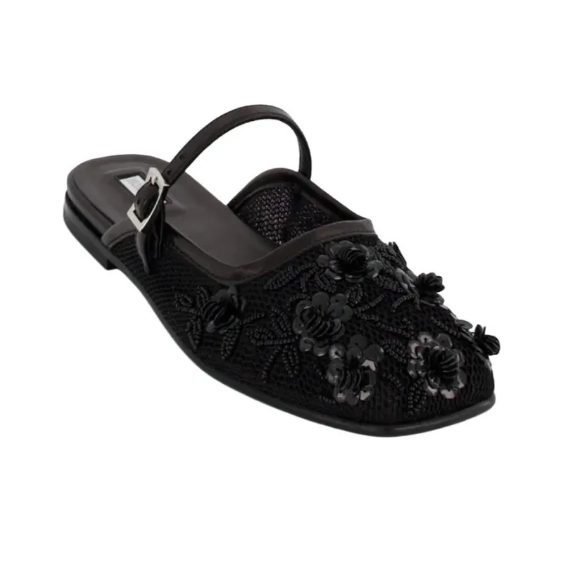 NODALETO Wrap-toe Slippers Women's Black-2