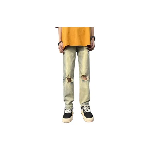 Tonlion Jeans Men Yellow Mud