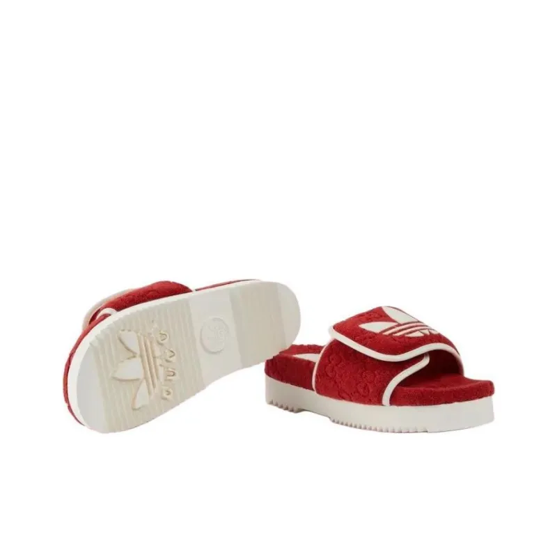 GUCCI Adidas X GUCCI Monogram Slide Red Women's-4