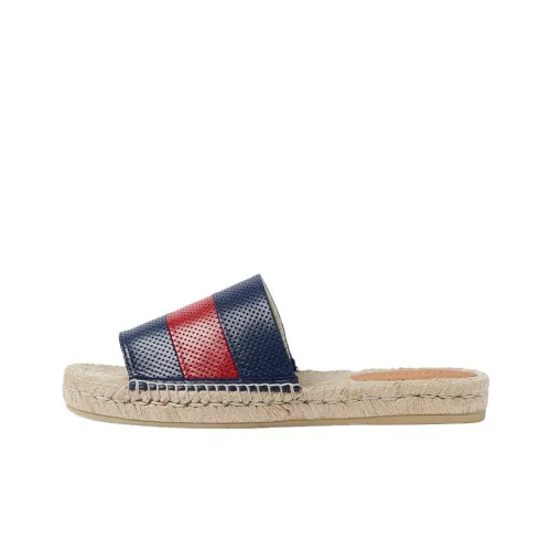 GUCCI Slide Slippers Men Blue Red Beige Camel