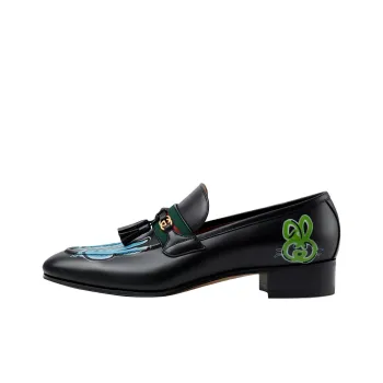 GUCCI Interlocking Loafers Men's Black Year Of The Rabbit Limited