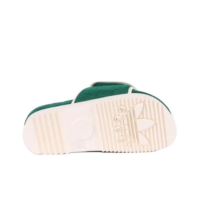 GUCCI Adidas X GUCCI Gg Platform Sandal 'Green Cotton Sponge'-4