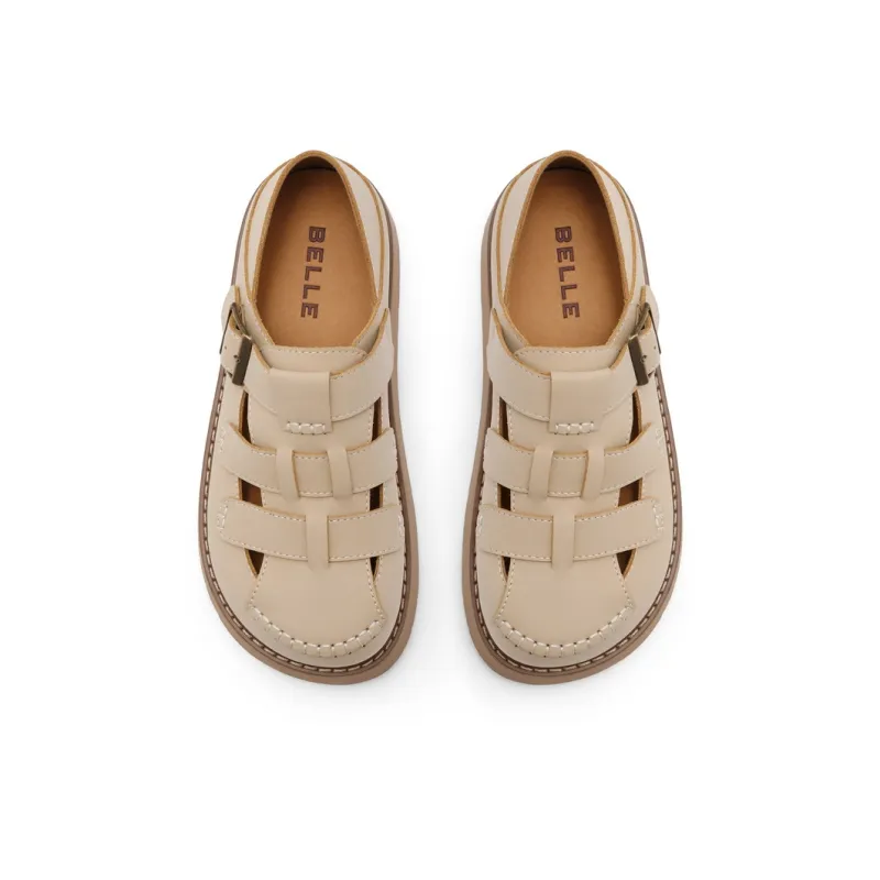 BELLE Roman Sandals 4CM Women's Brown, Apricot-2