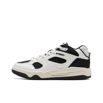 XTEP YXNAVI Map Lightweight Mid Top Skateboard Shoes Women's Canvas White/Black