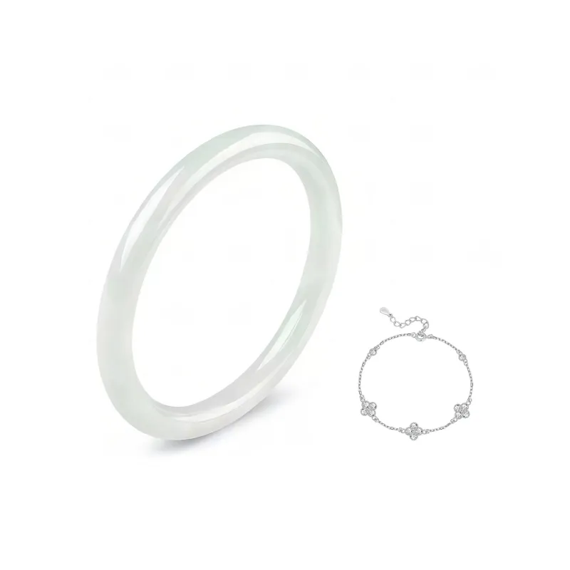 Seven Little Craftsmen Bean Type Jadeite Bangles Women's-0