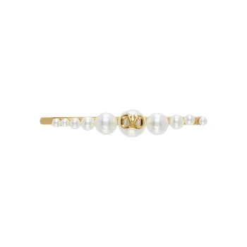 Valentino Brass Hair Clips Women's Gold