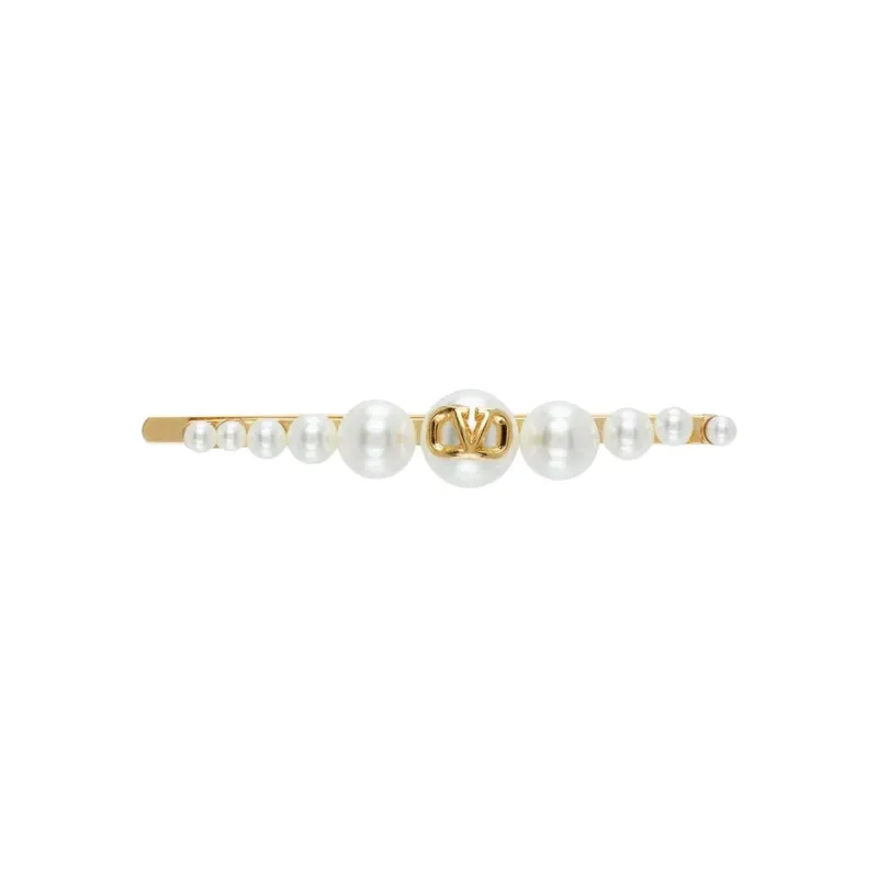 Valentino Brass Hair Clips Women's Gold-0