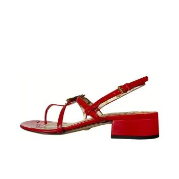 GUCCI Hibiscus Strap Sandals Women's Red