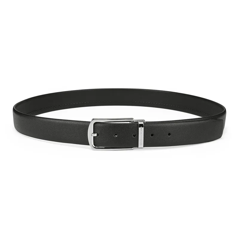 ROBERTA DI CAMERINO Top Grain Cow Leather Belts Men's Black Width 3.45cm-1