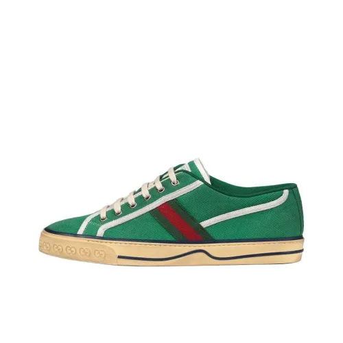 GUCCI Tennis 1977 Canvas Shoes Men Low-Top Green Red