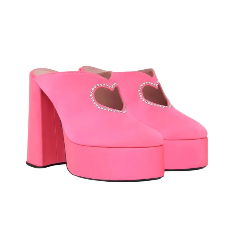 Les Petits Joueurs Closed Toe Slippers 12cm Women's Pink-2