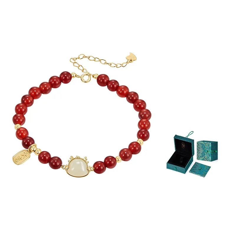 MAMADESHOUHU Agate Bracelet Pale Greenish White Jade Women's-1