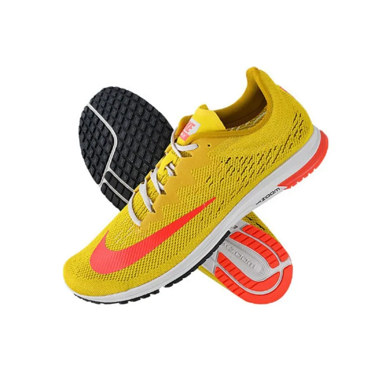 Nike Zoom Streak LT 4 Anti Slip Wear Resistant Low Top Marathon Running Shoes Men's Orange Yellow-4