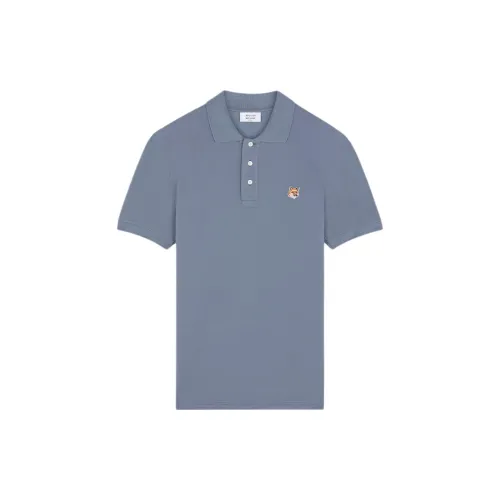 Maison Kitsune Polo Shirts Men Moonlight Blue