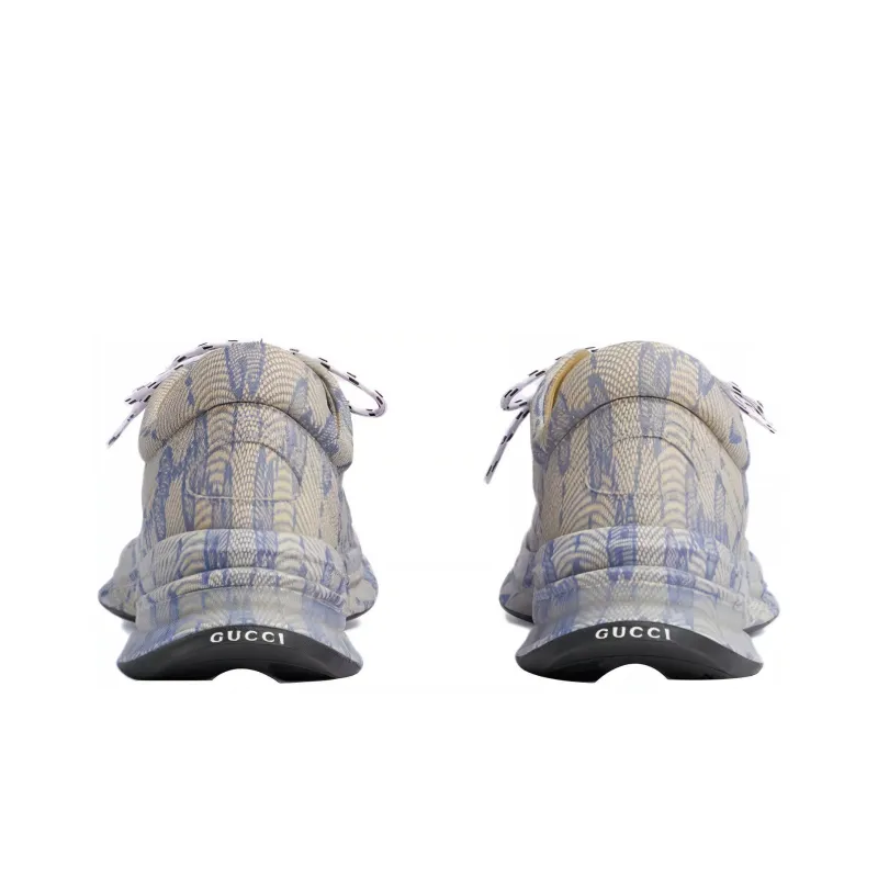 GUCCI Run Sneaker 'Beige Blue Monogram'-4