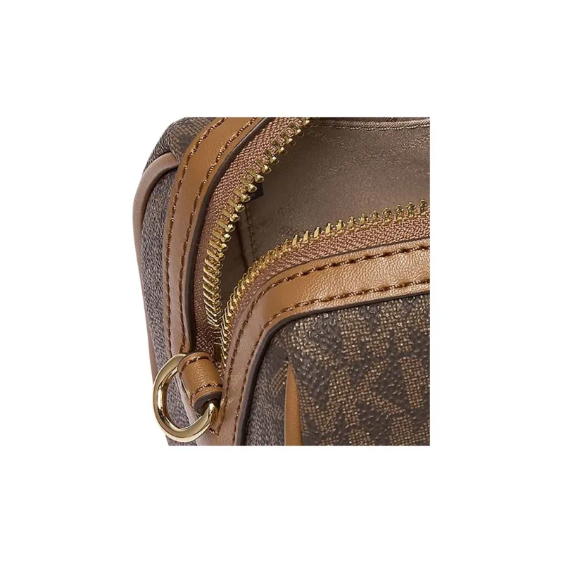 MICHAEL KORS Travel Artificial Leather Handbag, Crossbody Bag Trumpets Dark Brown & Acorn Brown-3
