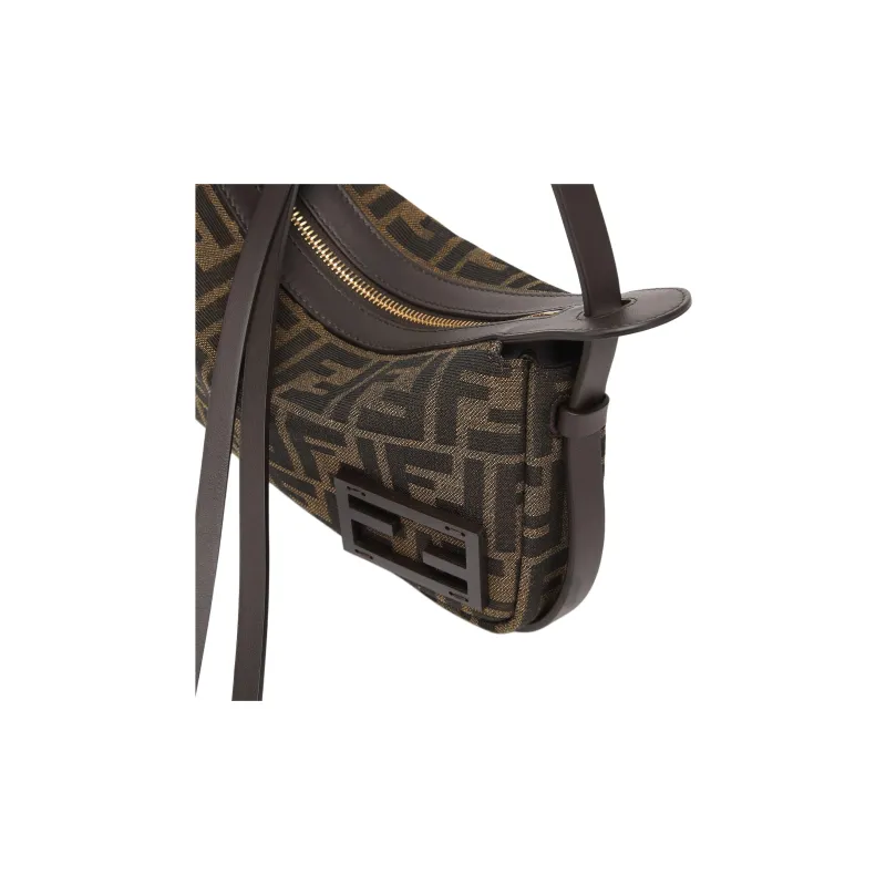 FENDI FF Jacquard Fabric Handbag, Shoulder Bag Women's Brown-4