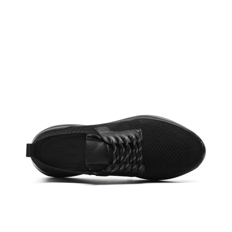 He Jinchang Low Top Casual Shoes Men's Jet Black Feather-3