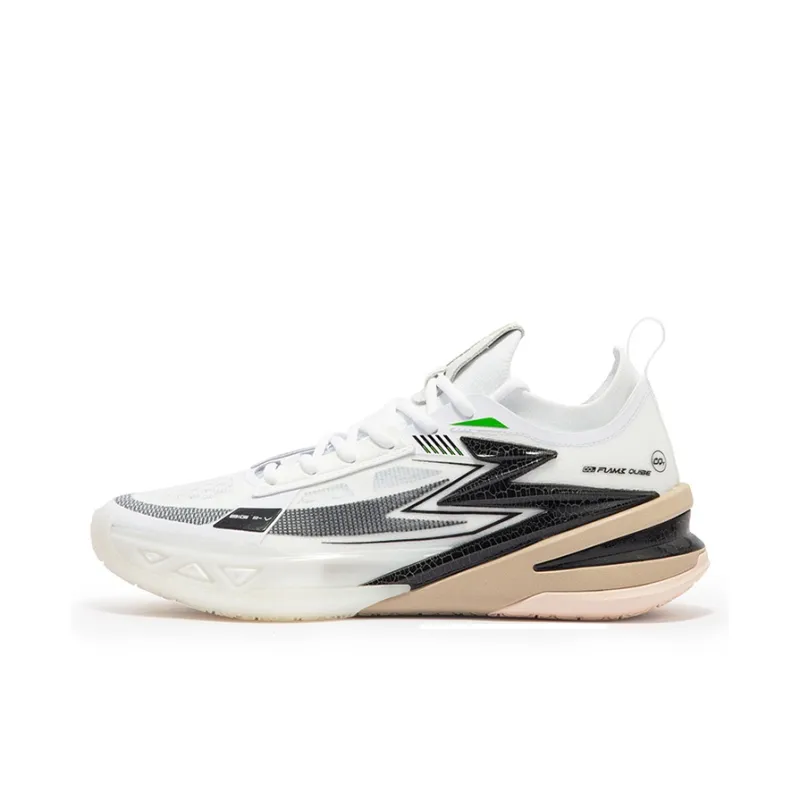 361° BIG3 5.0 PRO Panda Cushioning Anti Slip Wear Resistant Breathability Low Top Basketball Shoes Men's White Black-0