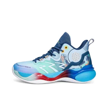 ANDEZHANMUSI Basketball Shoes Men High Top Bright Yellow Green/Lilac/Navy Blue
