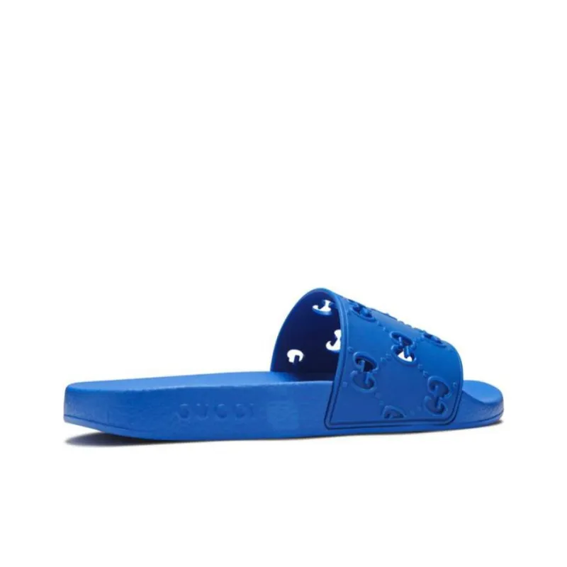 GUCCI Gg Rubber Slide 'Blue'-3