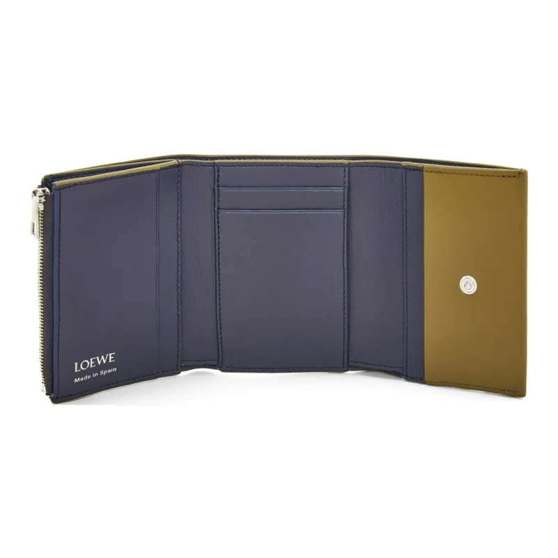 LOEWE Shiny Nappa Calfskin Wallet Men's Olive-2