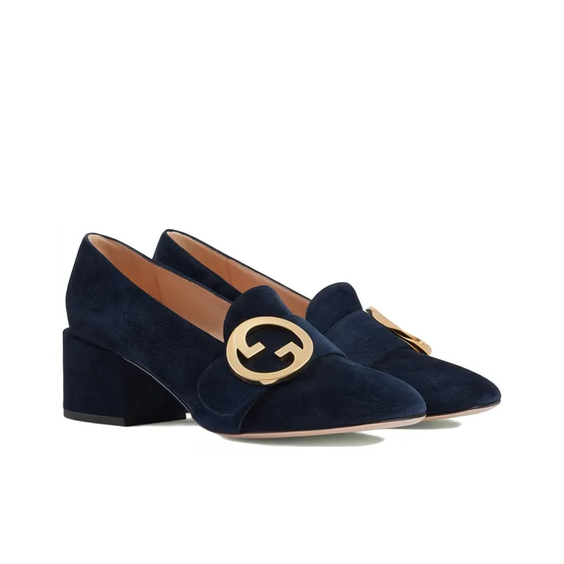 GUCCI Blondie Loafers Women's Blue-1
