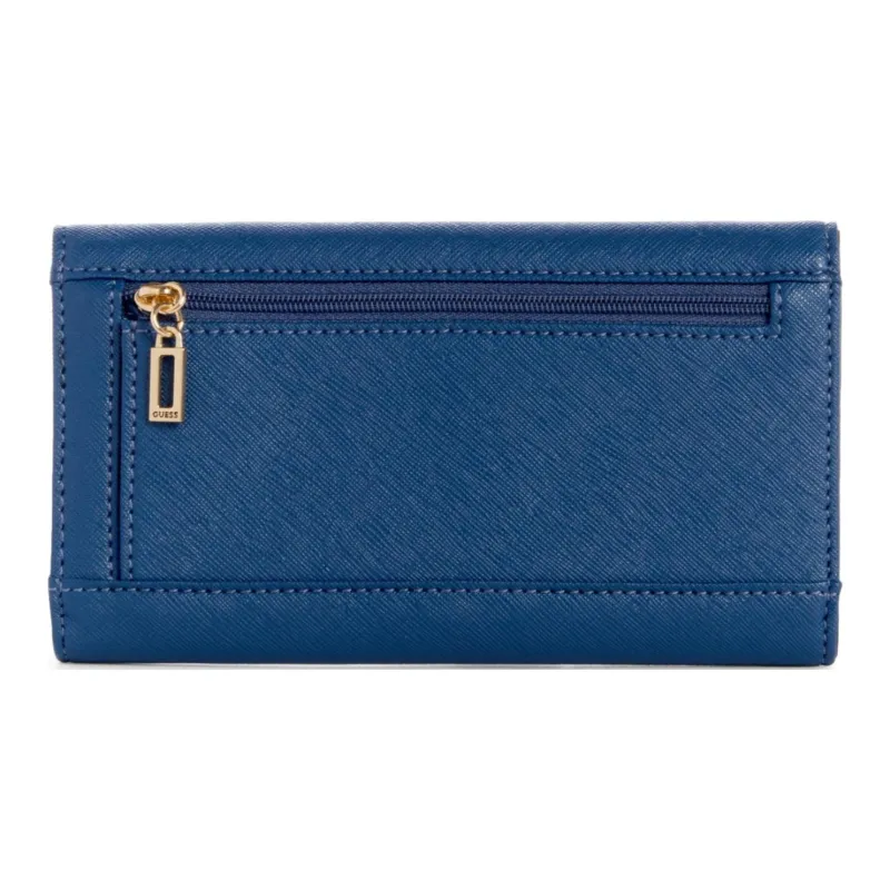 GUESS Saffiano Artificial Leather Handheld Wallet Unisex Blue-1