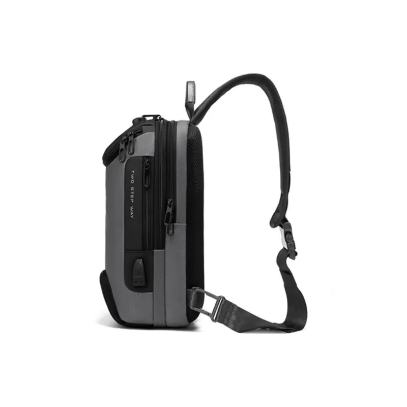 Ssweisiker Oxford Sling Bag Men's Black/Gray-5