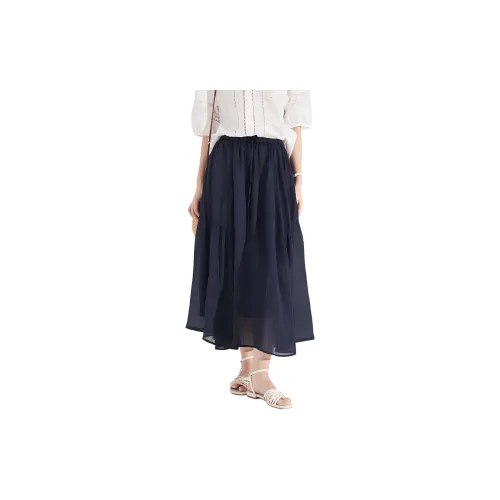 ZIMO Casual Long Skirts Women's Navy Blue