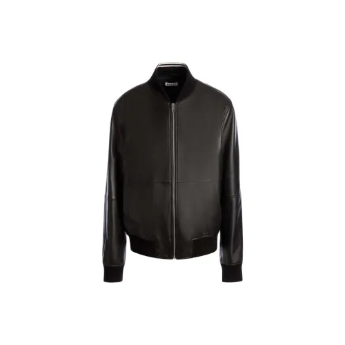 BALLY Leather Jackets Men Black