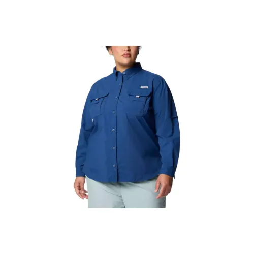 Columbia PFG Bahama Shirts Women's Navy Blue