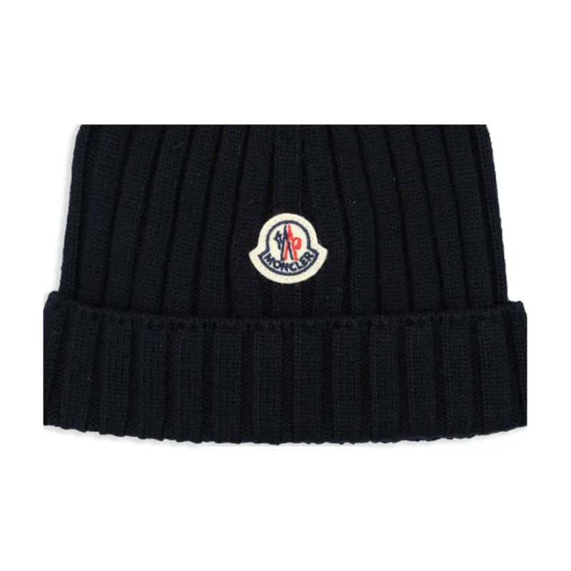 Moncler Logo Patch Knitted Beanie-2
