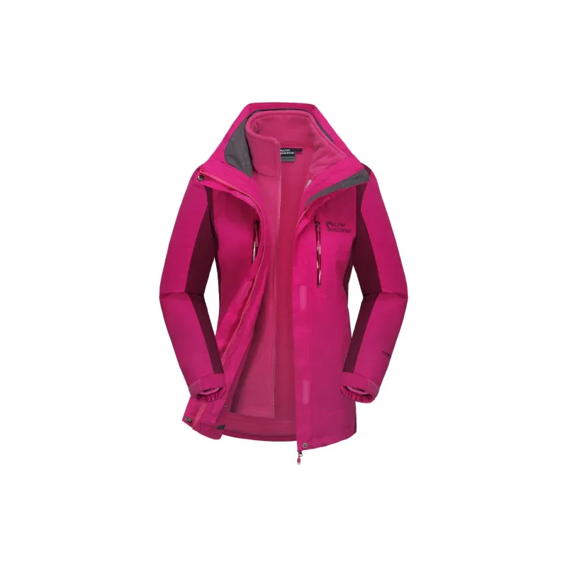 ALPINT MOUNTAIN Waterproof, Windproof, Breathable, Abrasion Resistant, Thermal Windbreaker Jacket Women's Rose Red-2