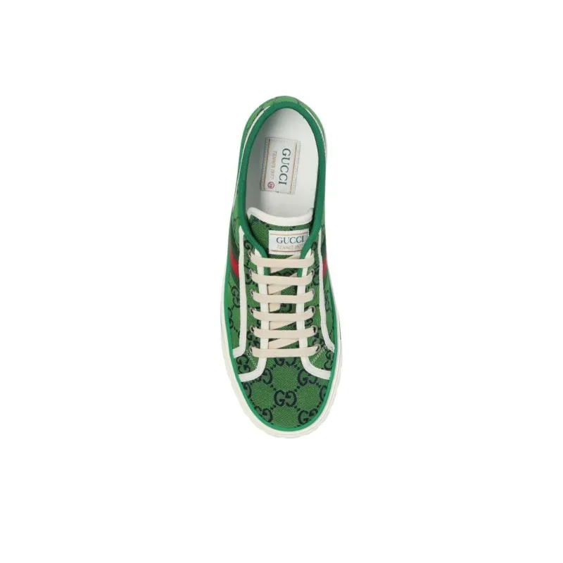 GUCCI Tennis 1977 Low Top Stylish Skateboarding Shoes Women's Green-9