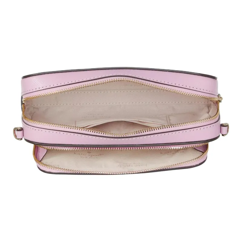 Kate Spade Staci Saffiano Leather Shoulder Bag Crossbody Bag Women's Berry Cream-3